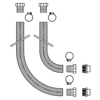 Angst+Pfister Flex-Anschluss-Set B, Länge 2.0 m 38 mm-1½