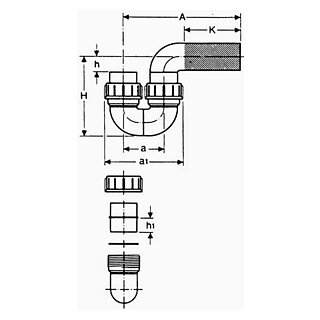 valsir Siphon+Bundverschraubung PE 63mm