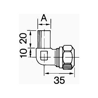 Winkelkupplung mit Verschraubung 10/12mm