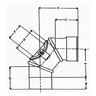 Bogen 90° verstel. mit Putzöffnung 103mm