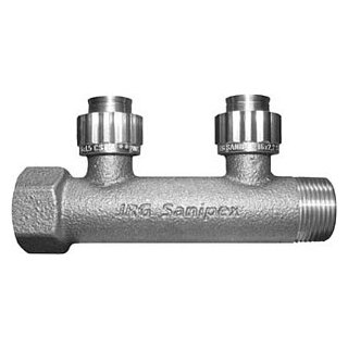 Sanipex Verteiler 2-fach mit AG/IG 3/4"
