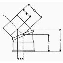 Bogen 45° verstel. für Holz V4A 103mm