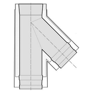 Abzweiger 45° unten verl. V4A 103mm DW