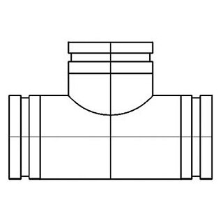 Abzweiger 90° mit Sattel zentriert 80mm