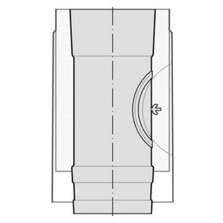 Rohr m. Putzöffnung Viton V4A 103mm DW