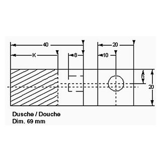 Tubi-Block 69mm für Dusche