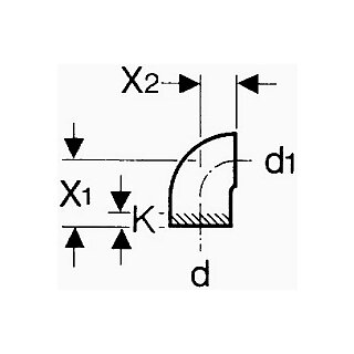 Geberit Anschlusswinkel 90° 63/56