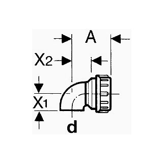 Geberit Bogen 90° mit Verschraubung 63mm