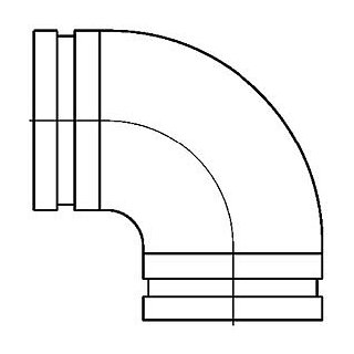 Bogen 90° gepresst 125mm