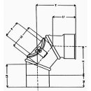 Bogen 90°mit Putzöffnung Holz 128mm EW