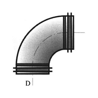 Spirobogen 90° mit Dichtung 160mm