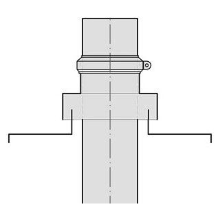 Kaminabdeckung mit Dilatat. A. 203mm
