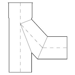 Abzweiger 40°/45° V4A 203mm EW