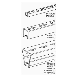 Montageschiene 41-75/65/3.0 - L=6m