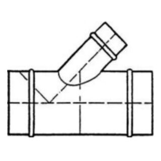 BMK Abzweiger 45° mit Sattel zentriert 100-100 mm