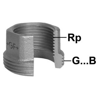 GF Einschraubteil, flachdichtend, Nr. 370 3/4 schwarz