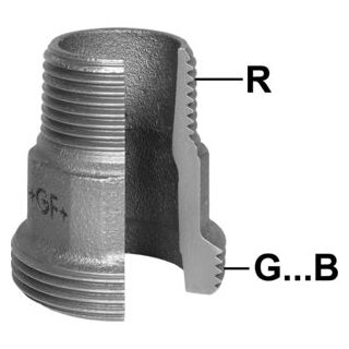GF Einschraubteil, flachdichtend, Nr. 376 3/4 schwarz