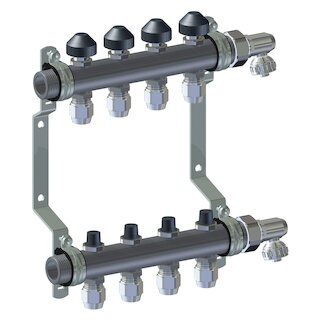 Meier Tobler metalplast Inox-Verteiler ohne WMZ 1x1/2 4K. + 12/16 mm