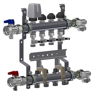 Meier Tobler metalplast Inox-Verteiler SC ohne WMZ 1x1/2 4K. + 12/16 mm