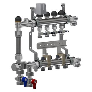 Meier Tobler metalplast Inox-Verteiler SC mit WMZ 1x1/2 2K. + 12/16 mm